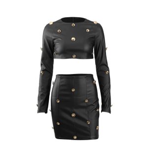 LEATHER LADIES FASHION SUITS