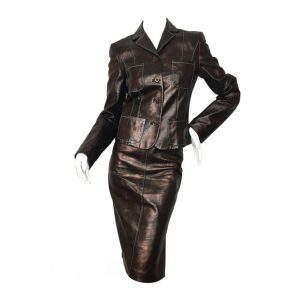 LEATHER LADIES FASHION SUITS