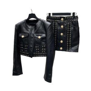 LEATHER LADIES FASHION SUITS